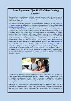 Some Important Tips To Find Best Driving Lessons