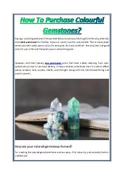 How To Purchase Colourful Gemstones?