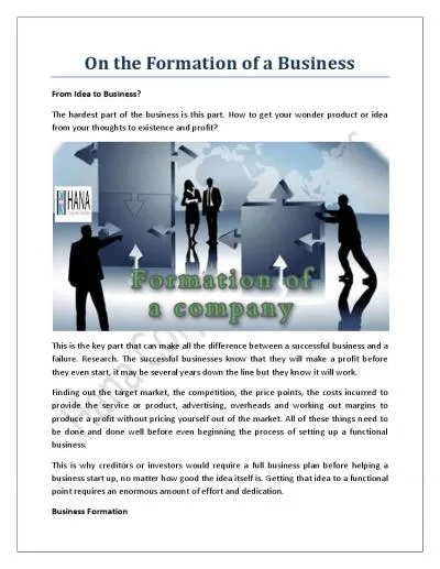On the Formation of a Business
