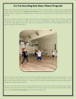 Are You Searching Best Dance Fitness Program?
