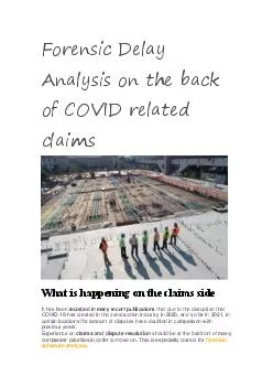 Forensic Delay Analysis on the back of COVID related claims