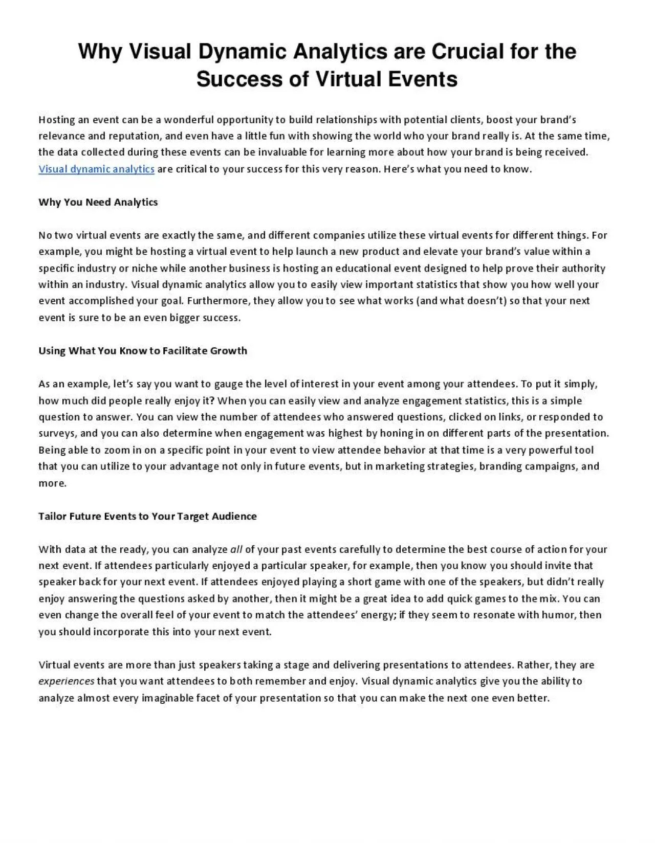 PDF-Why Visual Dynamic Analytics are Crucial for the Success of Virtual Events