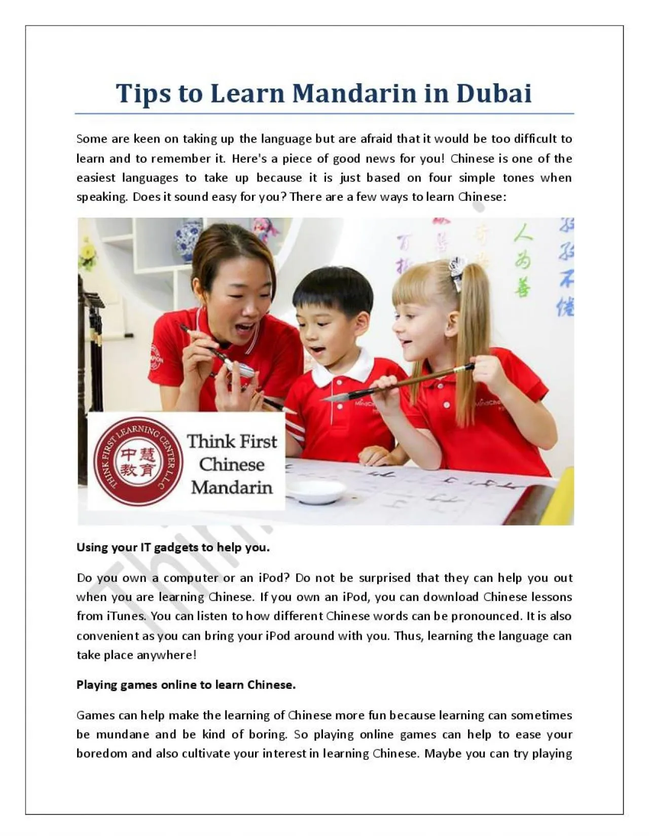 PDF-Tips to Learn Mandarin in Dubai