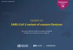THE LATEST ON THE COVID-19 GLOBAL SITUATION & SARS-CoV-2 variant of concern Omicron
