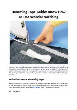 Hemming Tape Guide - Know How To Use Wonder Webbing
