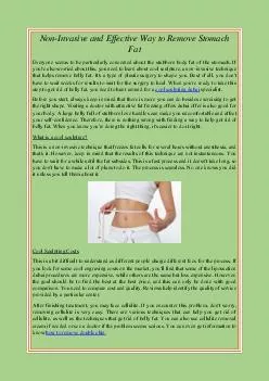 Non-Invasive and Effective Way to Remove Stomach Fat