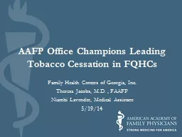 AAFP Office Champions Leading Tobacco Cessation in FQHCs