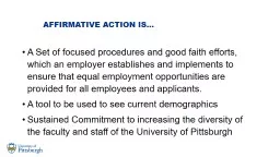 University of Pittsburgh’s Affirmative Action Program