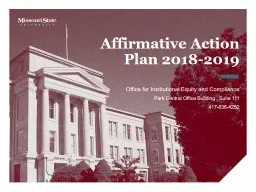 Affirmative Action  Plan 2018-2019