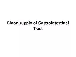 Blood supply of Gastrointestinal Tract