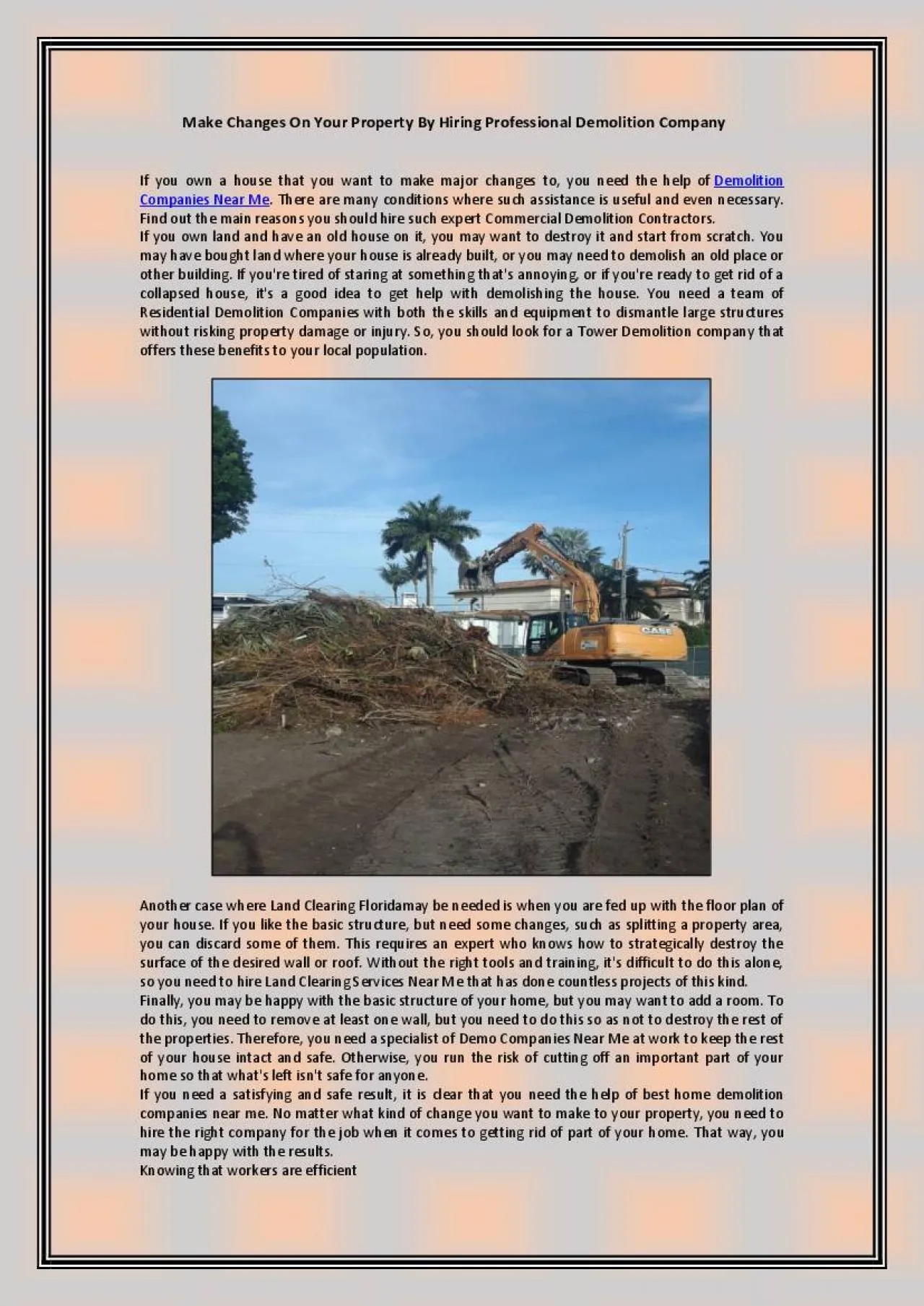 PDF-Make Changes On Your Property By Hiring Professional Demolition Company