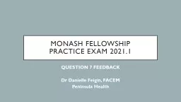 MONASH FELLOWSHIP  PRACTICE EXAM 2021.1