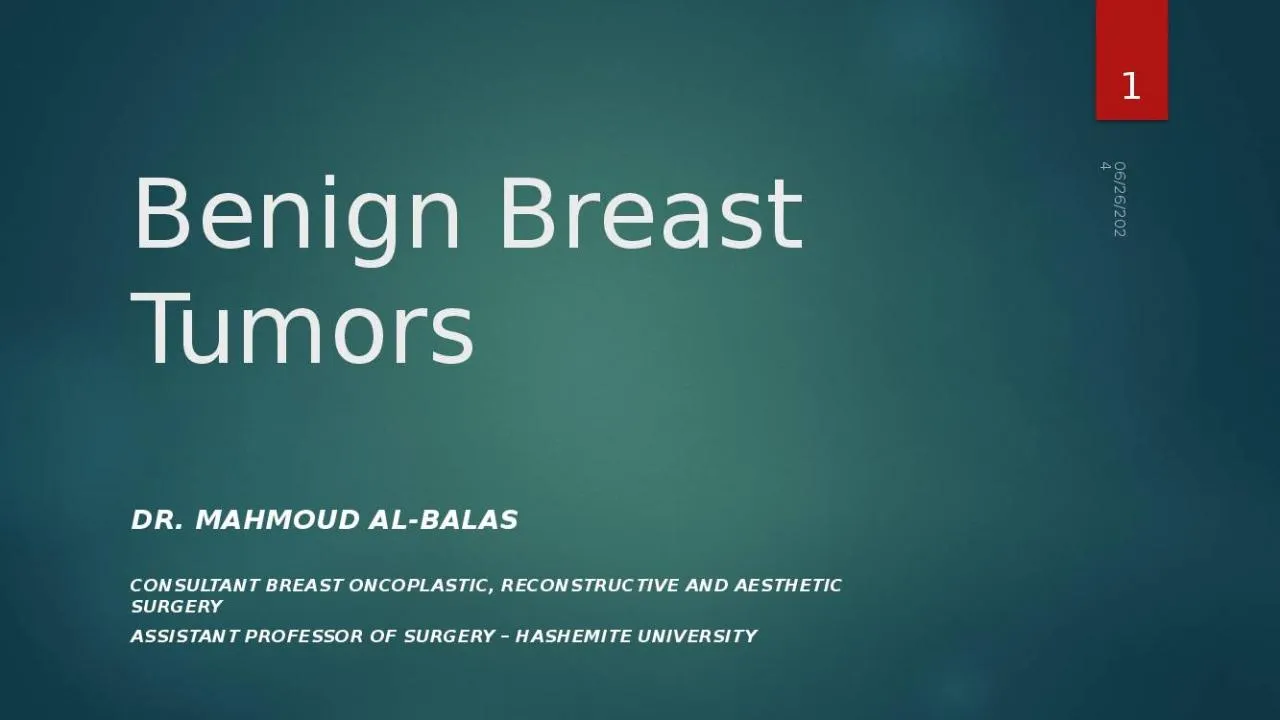 PPT-Benign Breast Tumors 12/7/2021