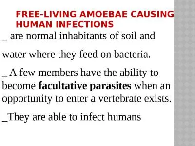 free-living amoebae causing human infections