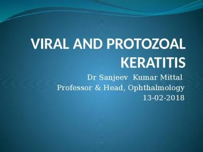 VIRAL AND PROTOZOAL KERATITIS