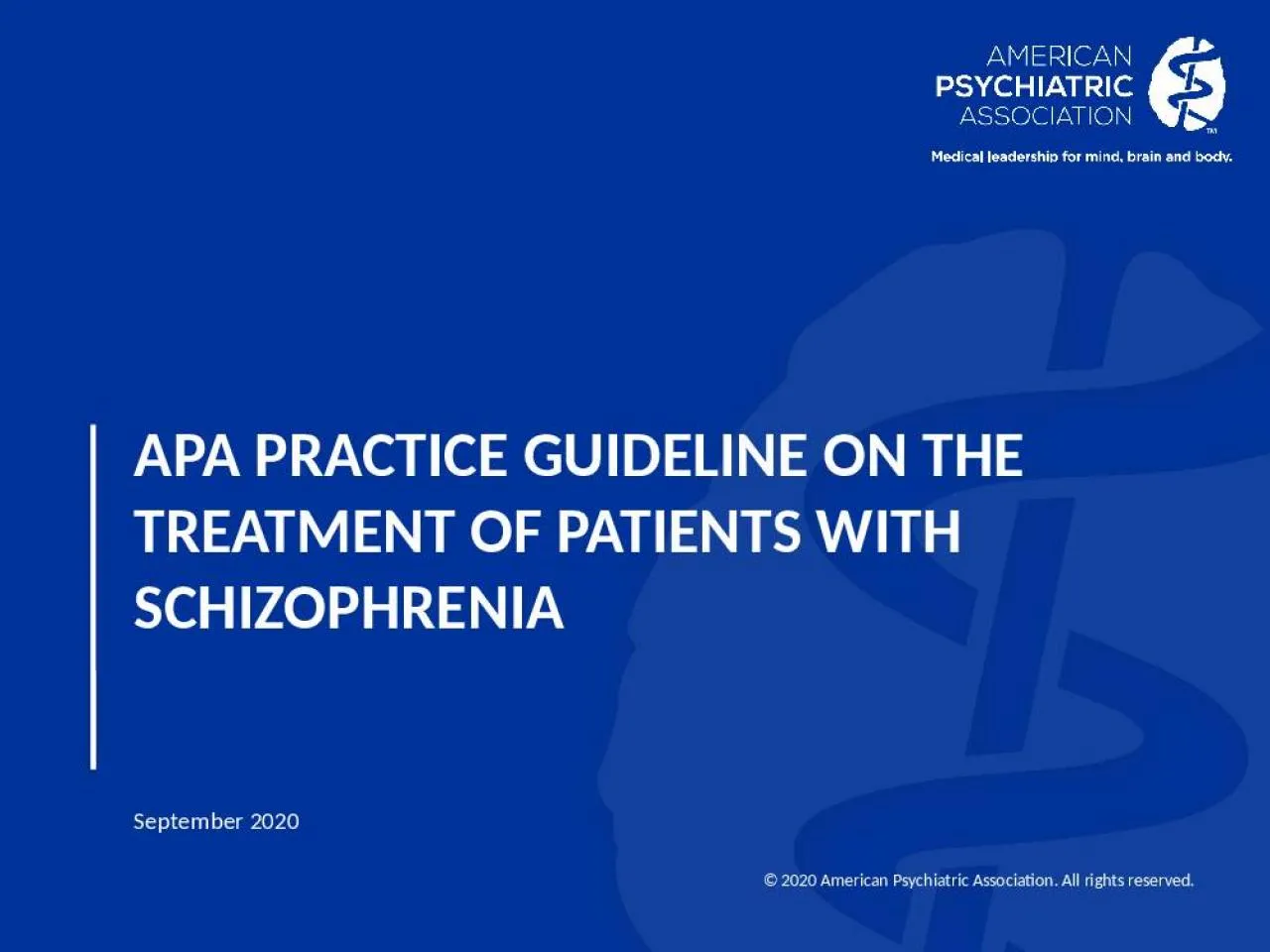 PPT-APA Practice Guideline on the Treatment of Patients With schizophrenia