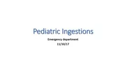 Pediatric Ingestions Emergency department