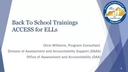 Chris Williams, Program Consultant 