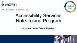 Accessibility Services  Note-Taking Program