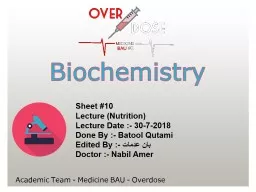 PPT-Sheet #10 Lecture (Nutrition)