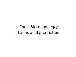Food Biotechnology Lactic