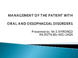 MANAGEMENT OF THE PATIENT WITH