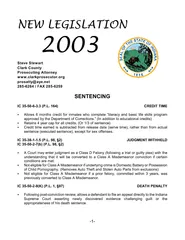 New legislation 2003