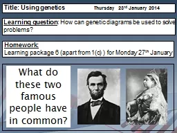 Learning question :  How can genetic diagrams be used to solve problems?