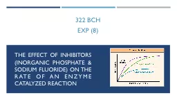 The effect of inhibitors (Inorganic phosphate & Sodium fluoride) on the rate of an