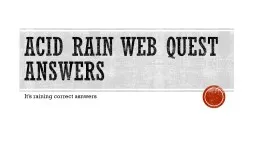 Acid Rain Web Quest Answers