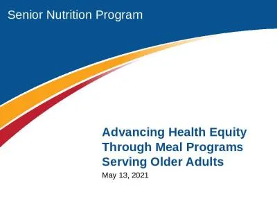 Senior Nutrition Program