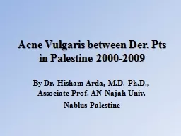 Acne  Vulgaris  between Der. Pts in Palestine