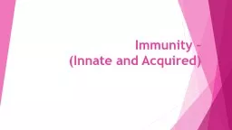 Immunity  – ( Innate and Acquired)
