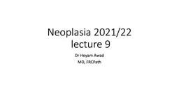 Neoplasia 2021/22  lecture 9