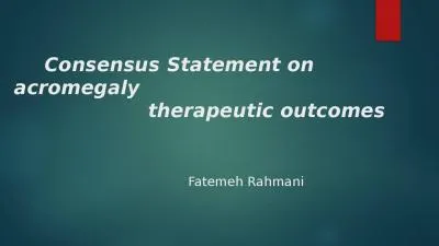 Consensus Statement on acromegaly