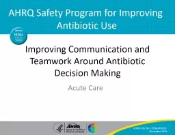 Improving Communication and Teamwork Around Antibiotic Decision Making