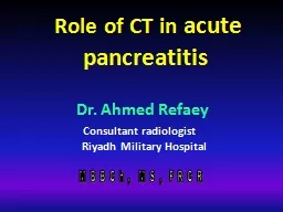 Role of CT in  acute pancreatitis
