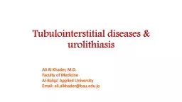 Tubulointerstitial  diseases & urolithiasis