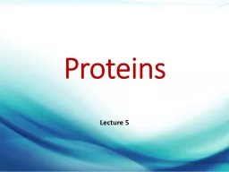 Proteins Lecture 5 Introduction