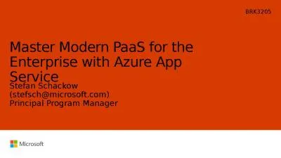 Master Modern PaaS for the Enterprise with Azure App Service