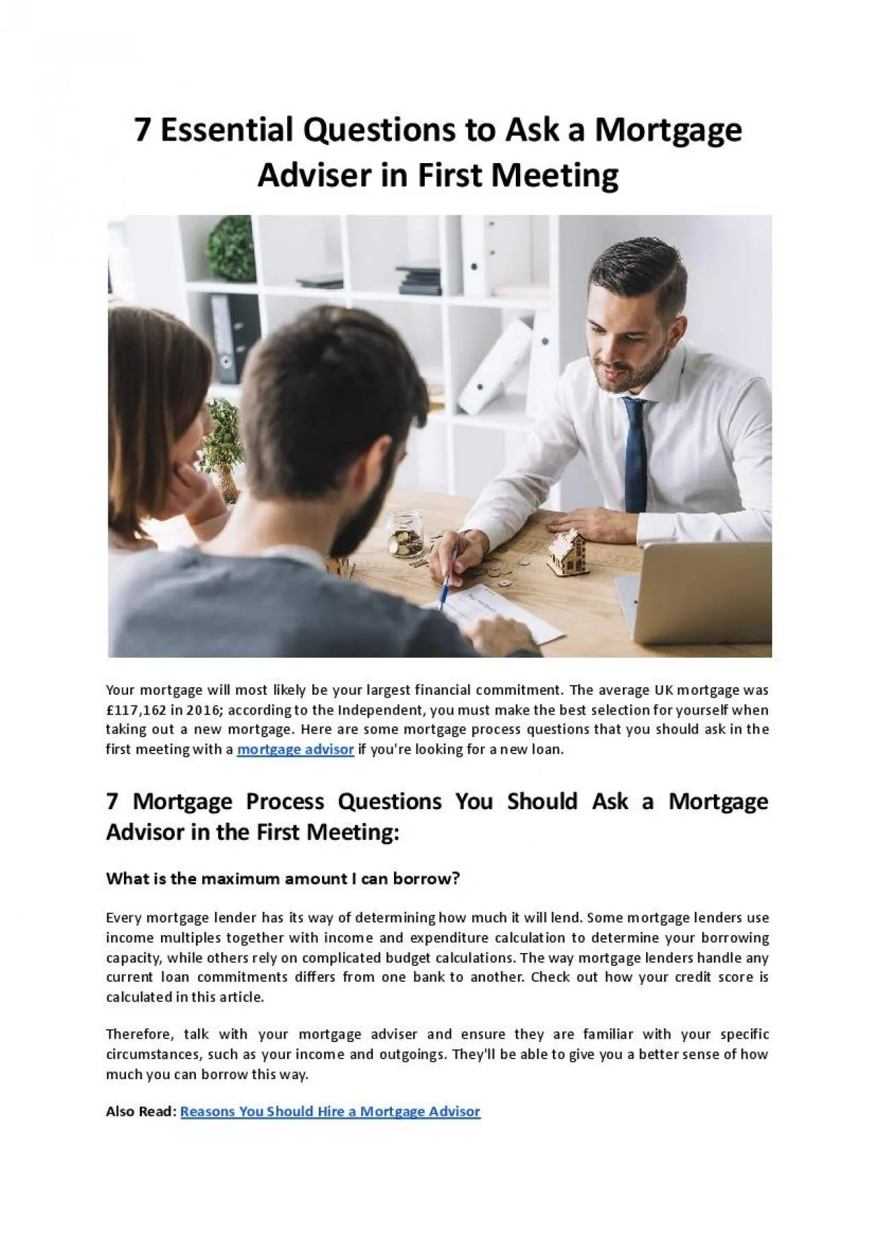 PDF-7 Essential Questions to Ask a Mortgage Adviser in First Meeting - Mountview Financial