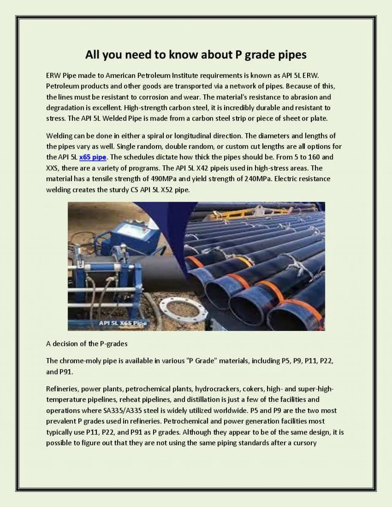 PDF-all you need to know about p grade pipes