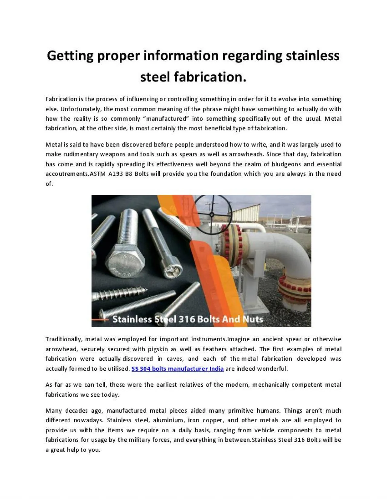 PDF-Getting proper information regarding stainless steel fabrication.