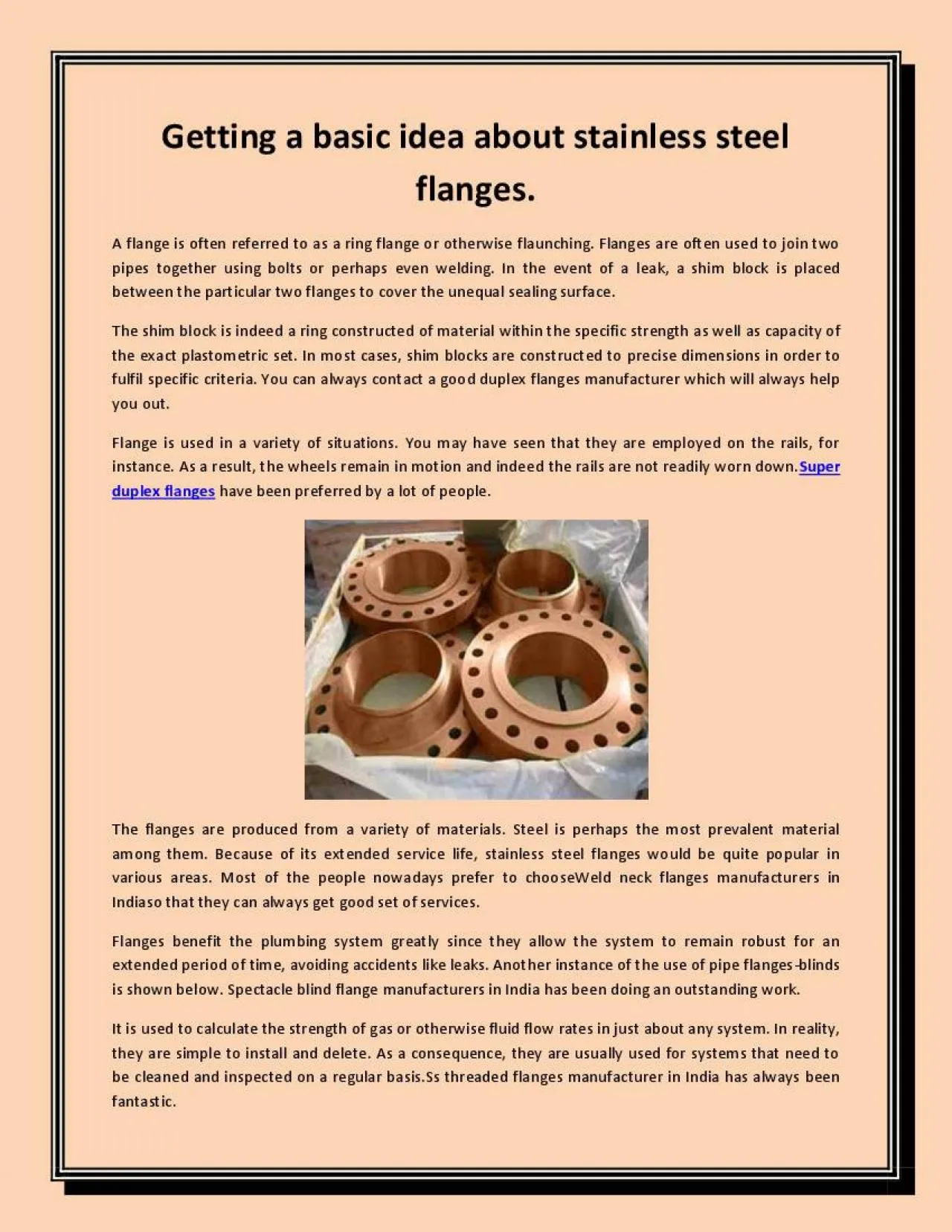 PDF-Getting a basic idea about stainless steel flanges.