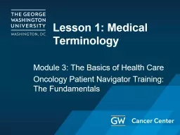 Lesson 1: Medical Terminology