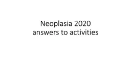 Neoplasia 2020 answers to activities