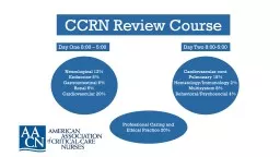 PPT-CCRN Review Course Day One 8:00 – 5:00