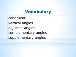 Vocabulary congruent vertical angles