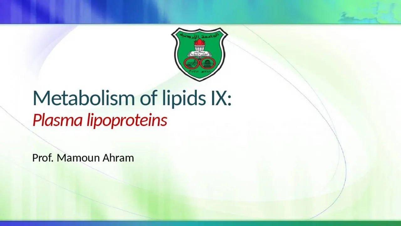 PPT-Metabolism of lipids IX: