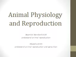 PPT-Animal Physiology and Reproduction